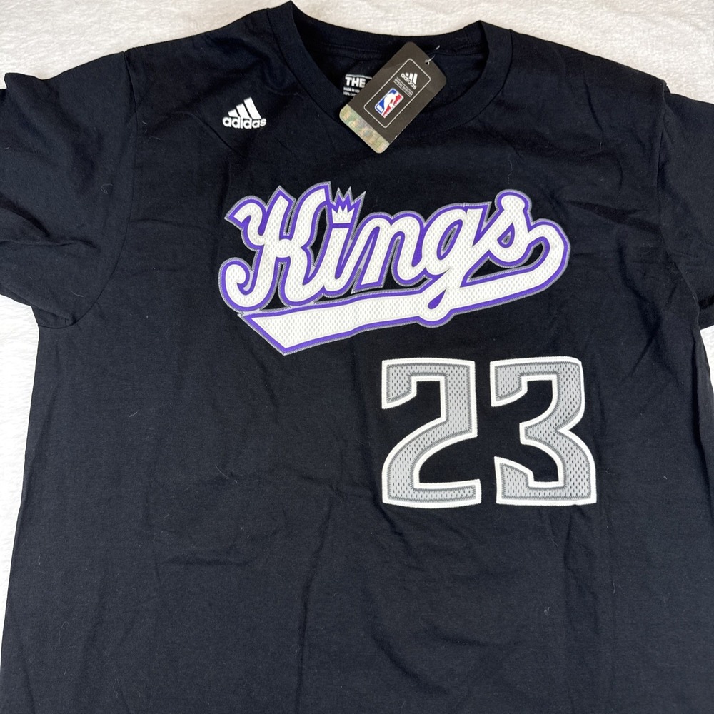 New Adidas Sacramento Kings‎ McLemore Embroidered Men's Large Black T-shirt